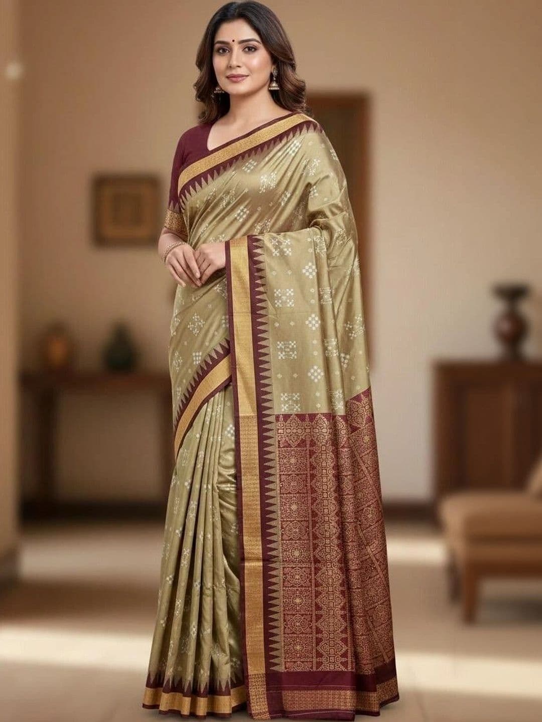 Silk Loomluxe Woven Design Zari Art Silk Sambalpuri Saree - view 1