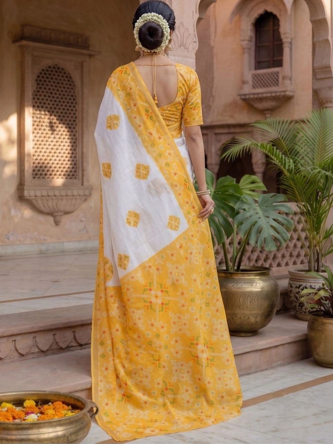 BORAD FASHION Bandhani Designer Chanderi Saree thumbnail 2