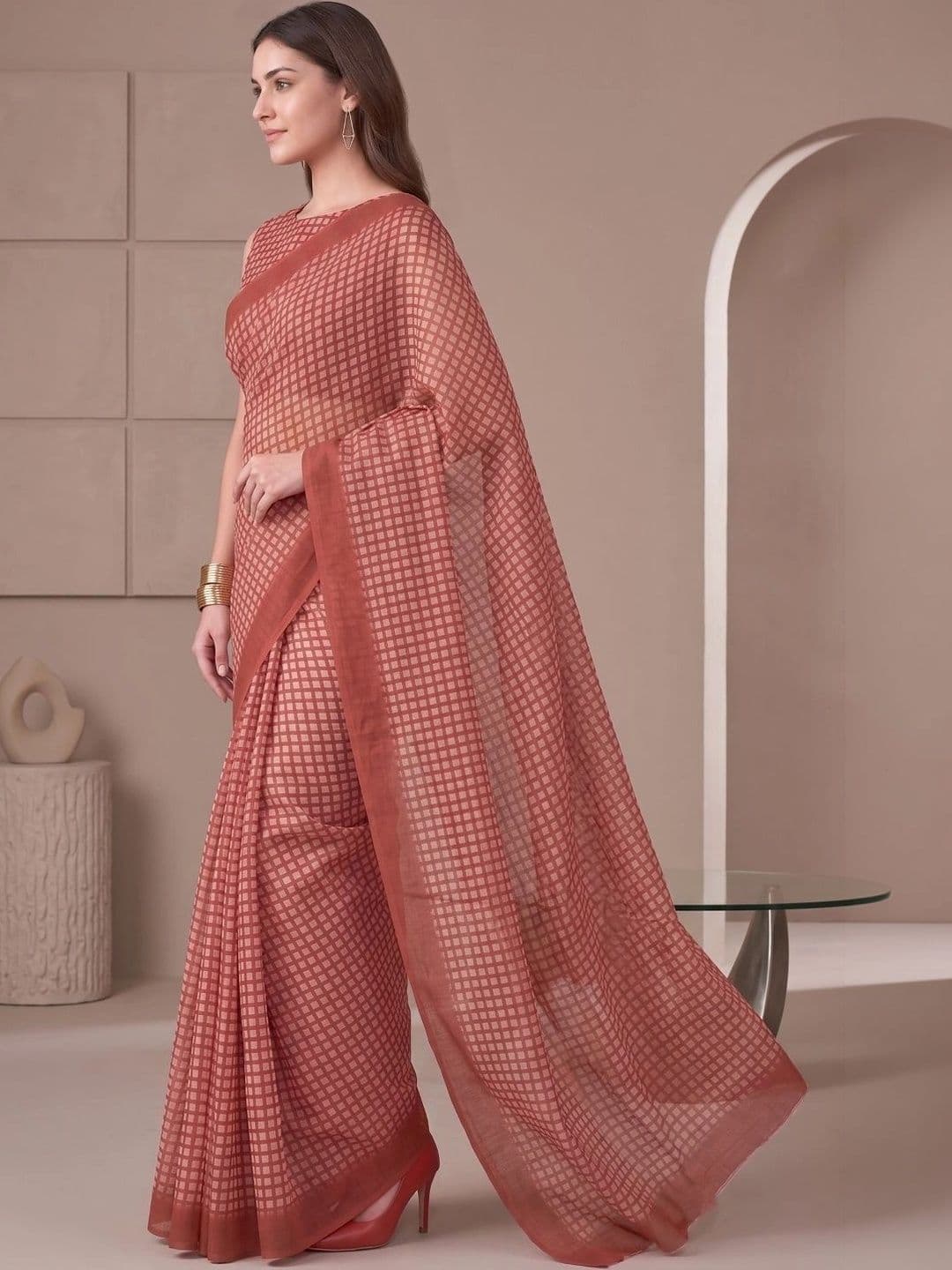 BORAD FASHION Designer Chanderi Saree thumbnail 4