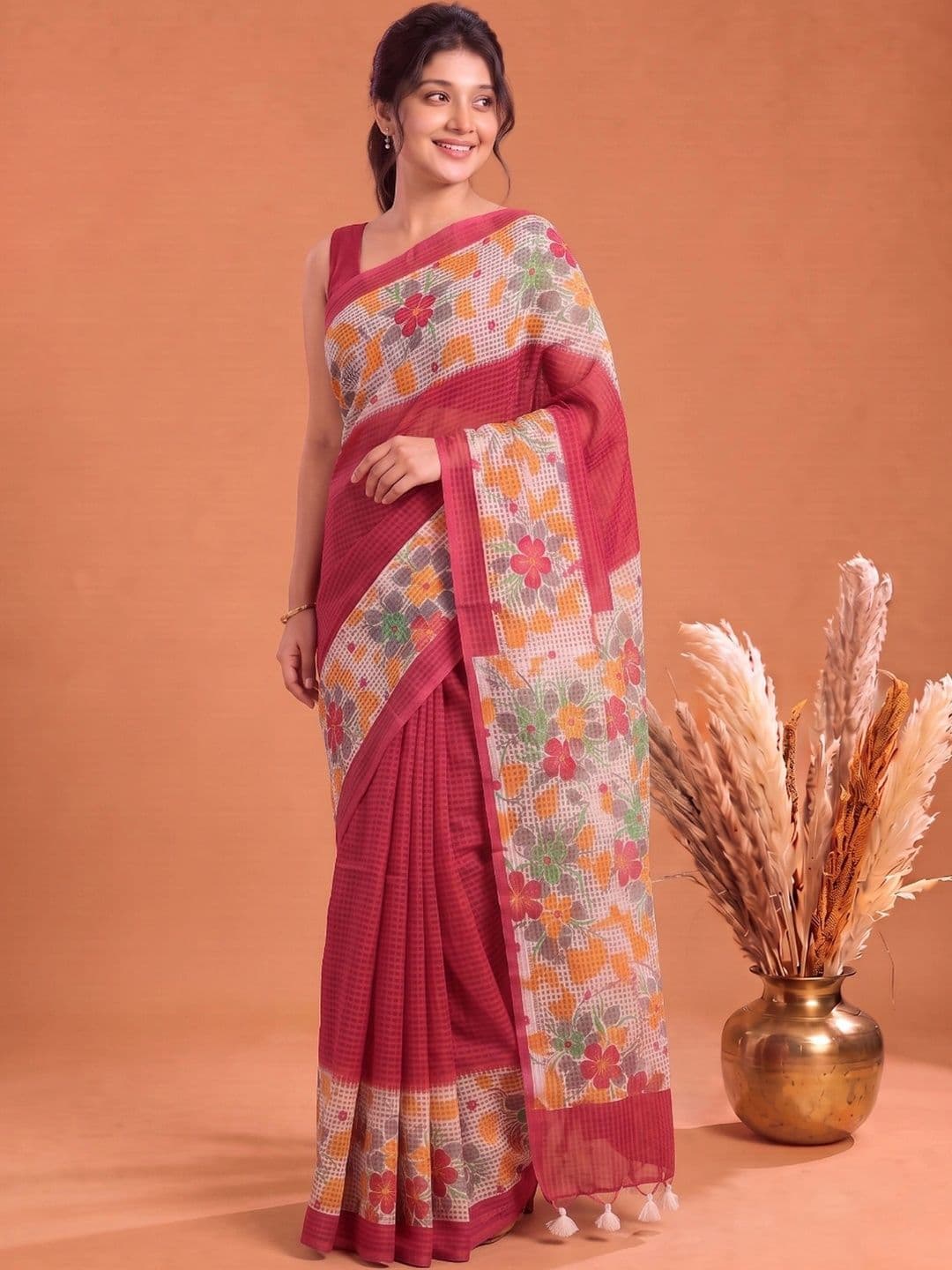 Aparna Floral Pure Cotton Saree thumbnail 5