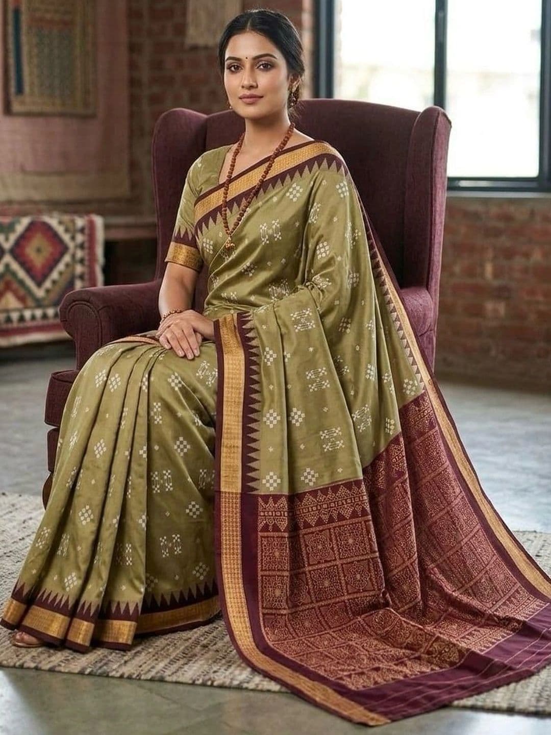 Silk Loomluxe Art Silk Sambalpuri Saree thumbnail 4