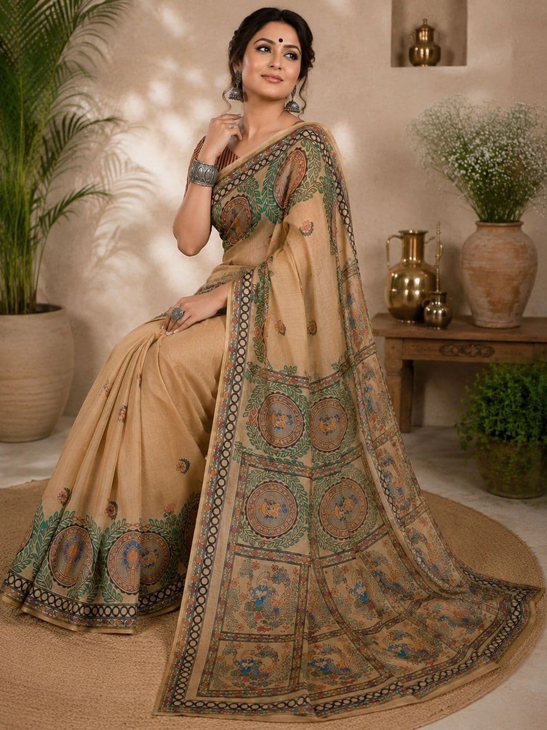 BORAD FASHION Kalamkari Designer Chanderi Saree thumbnail 3