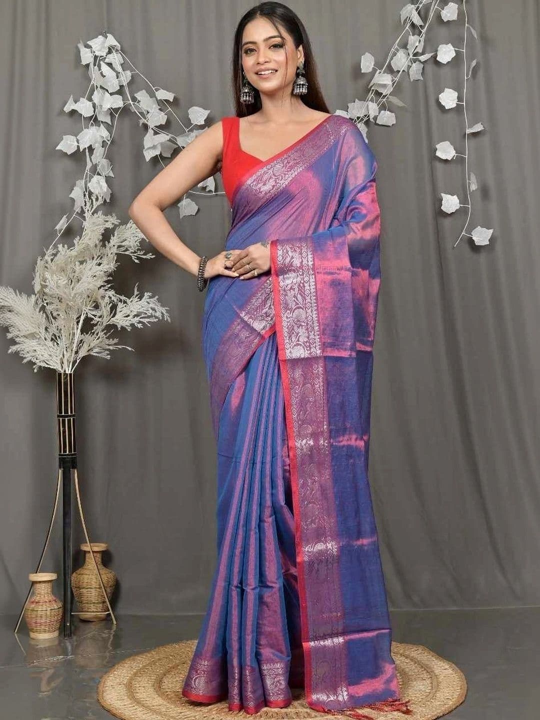RoyBoni Zari Pure Cotton Taant Saree - view 1
