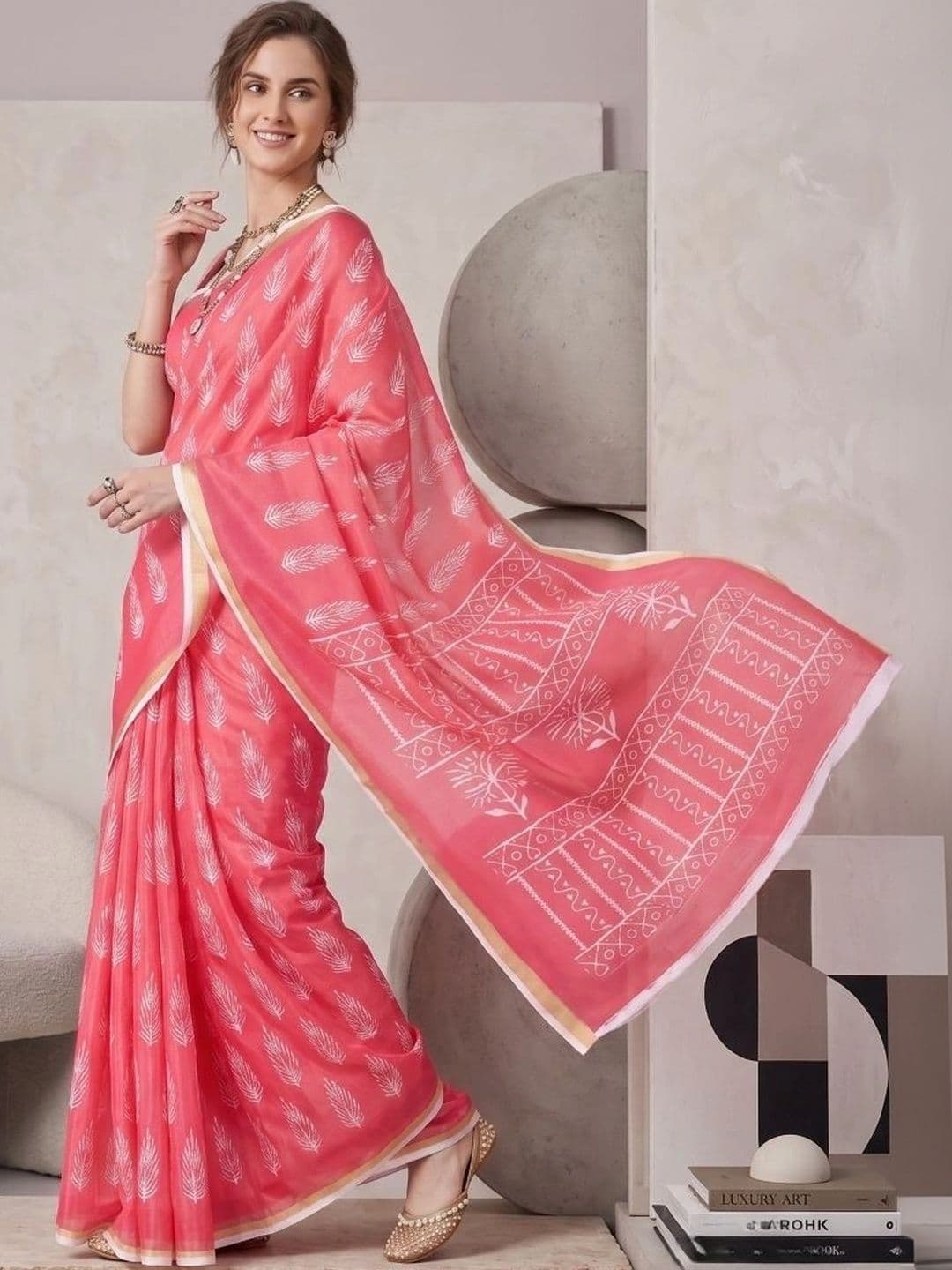 BORAD FASHION Designer Chanderi Saree thumbnail 4