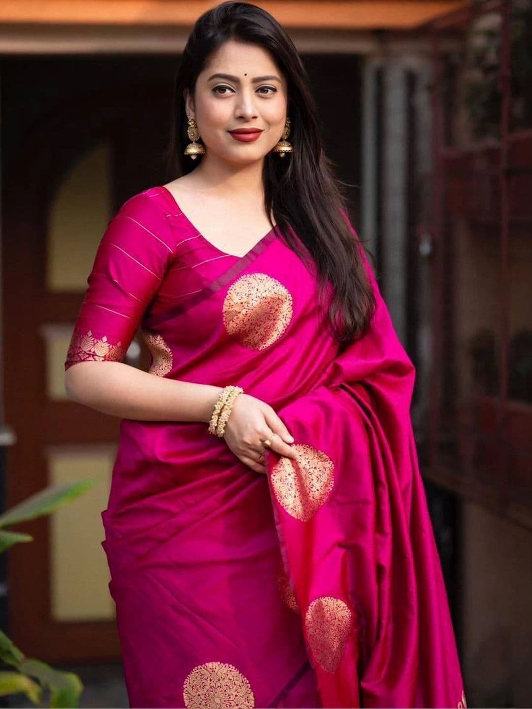 revika Woven Design Zari Art Silk Designer Kanjeevaram Saree thumbnail 4