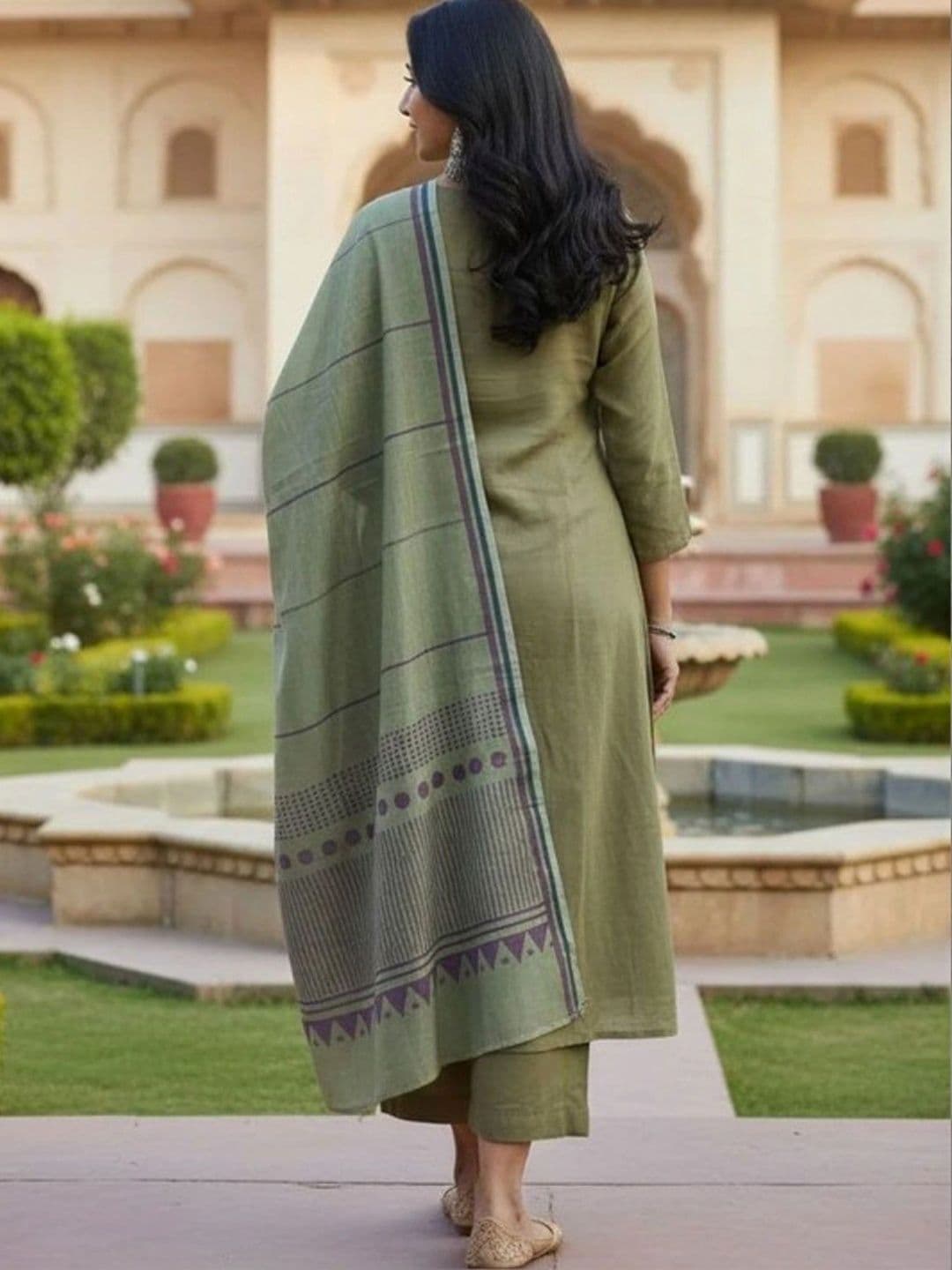 all about you Women Ethnic Motifs Regular Kurta with Trousers & With Dupatta thumbnail 4