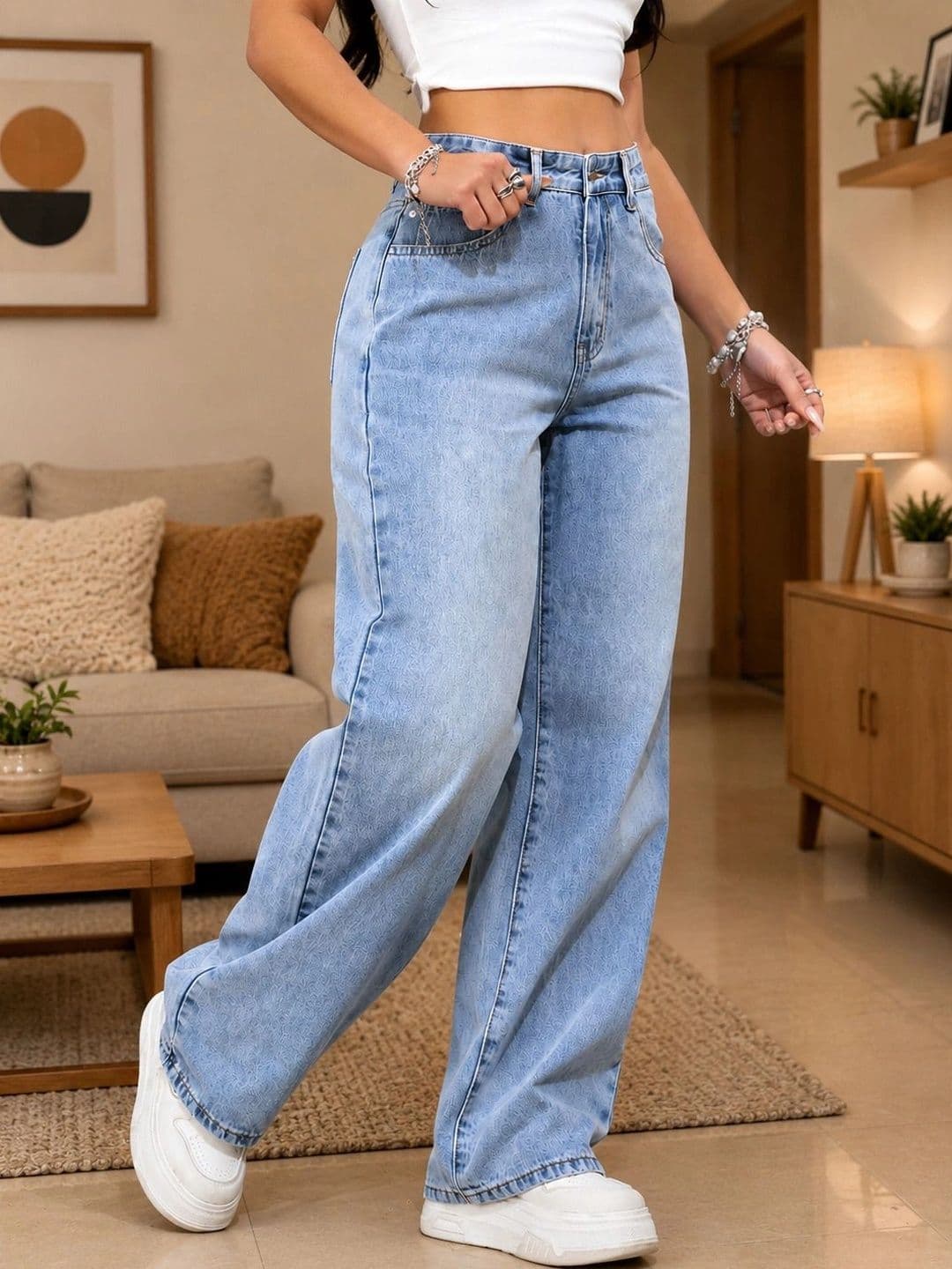 DENIMLOOK Women Flared High-Rise Light Fade Jeans thumbnail 3