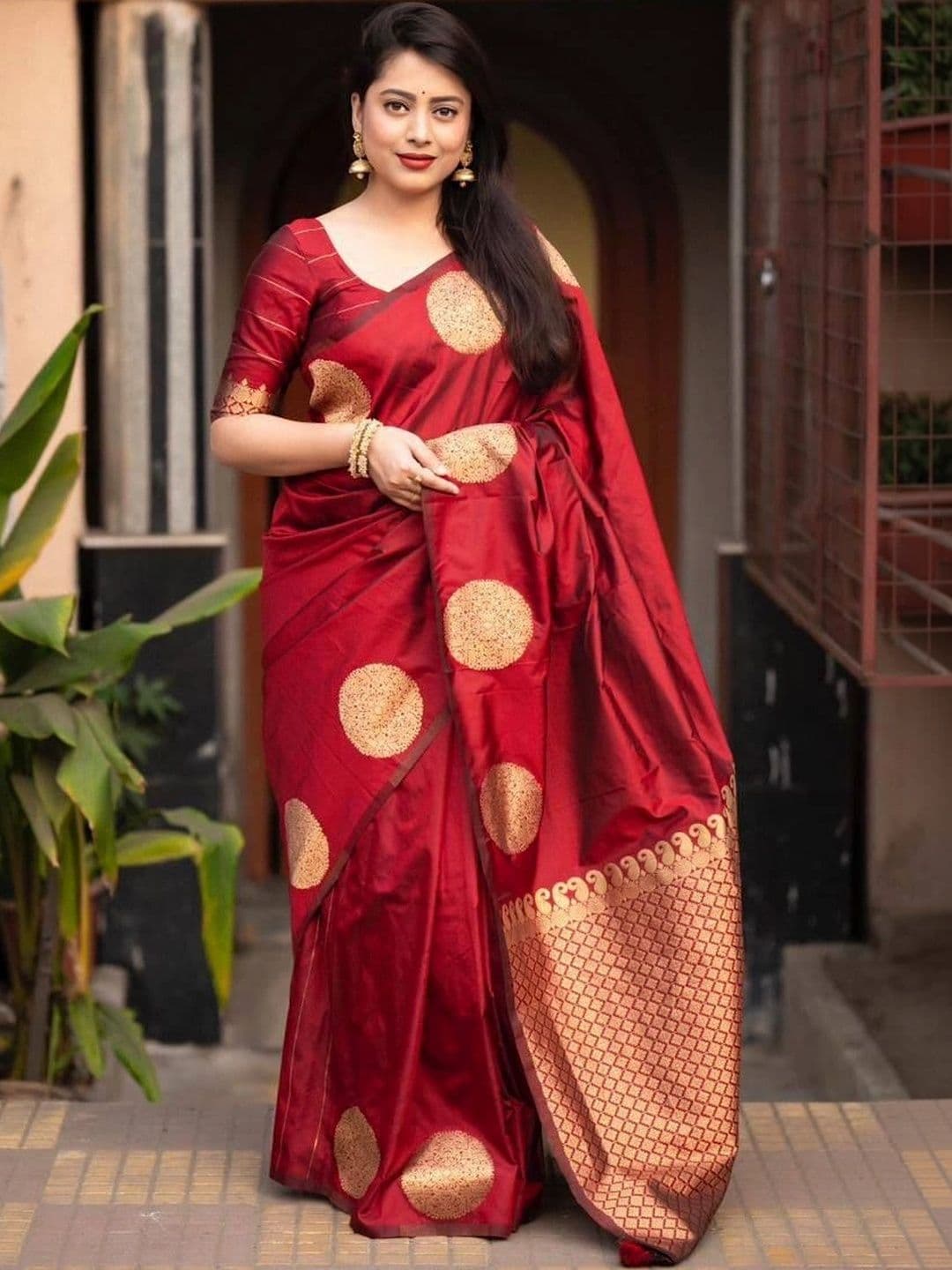 revika Woven Design Zari Art Silk Designer Kanjeevaram Saree - view 1