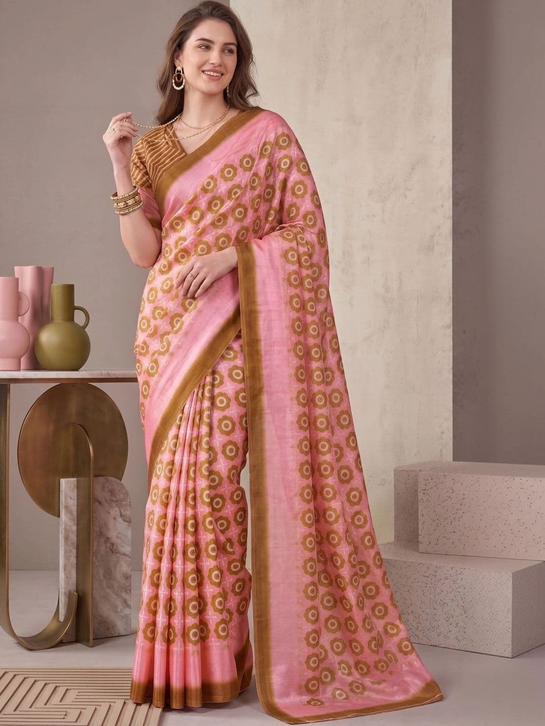 BORAD FASHION Women Designer Chanderi Saree thumbnail 4