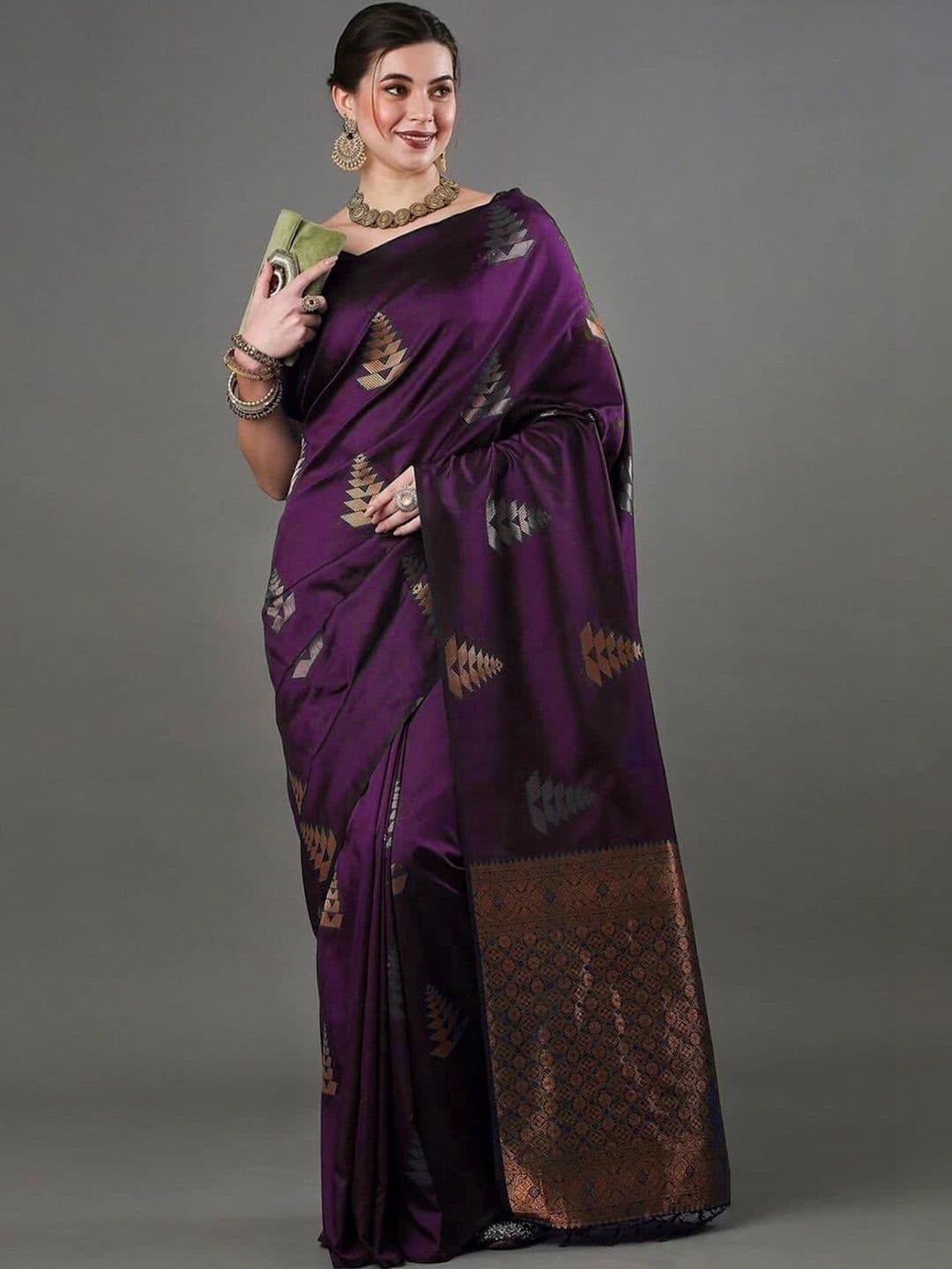 HERE&NOW Woven Design Zari Silk Blend Banarasi Saree - view 1
