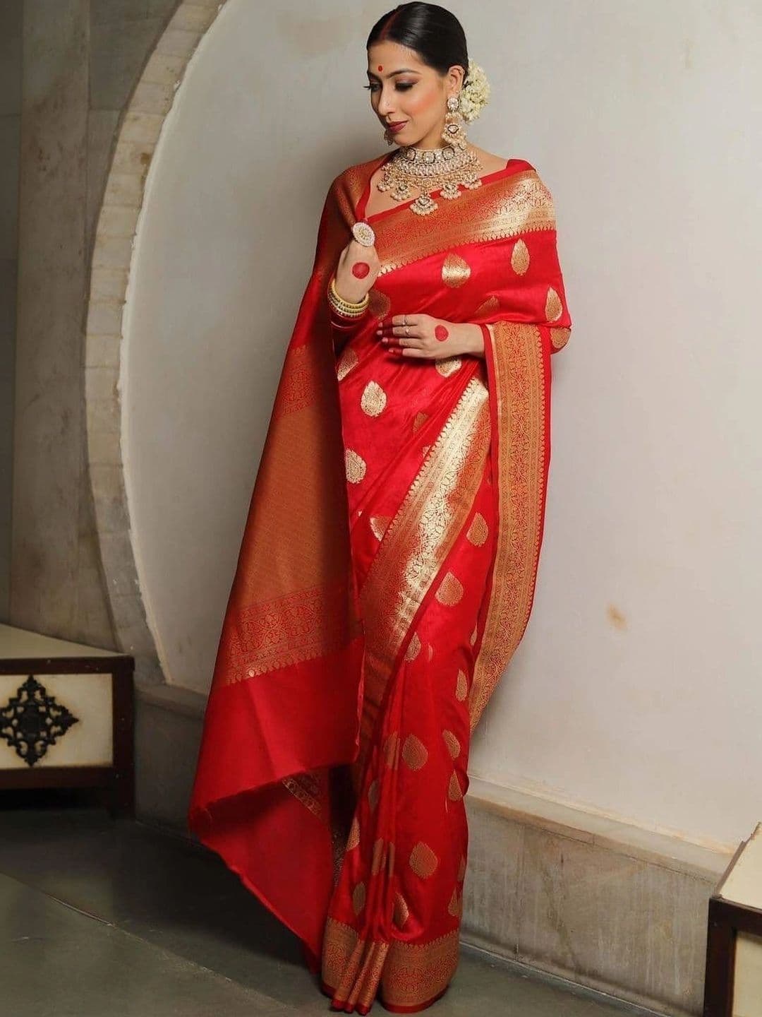 revika Woven Design Zari Art Silk Designer Kanjeevaram Saree - view 1