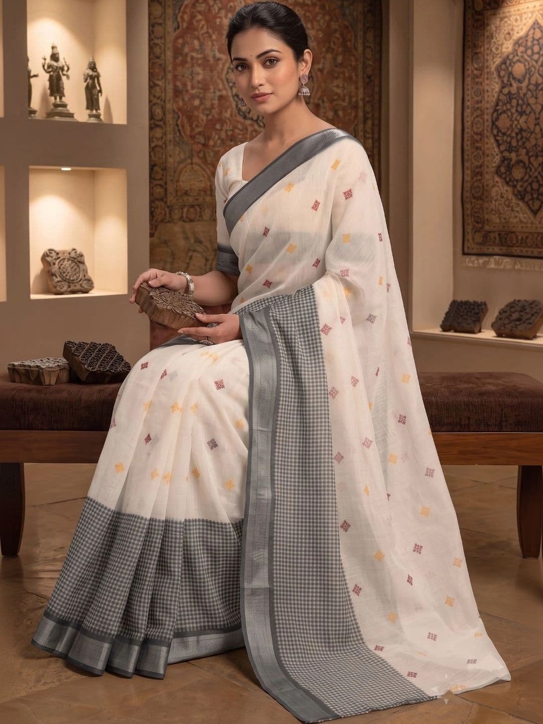 BORAD FASHION Designer Chanderi Saree thumbnail 2