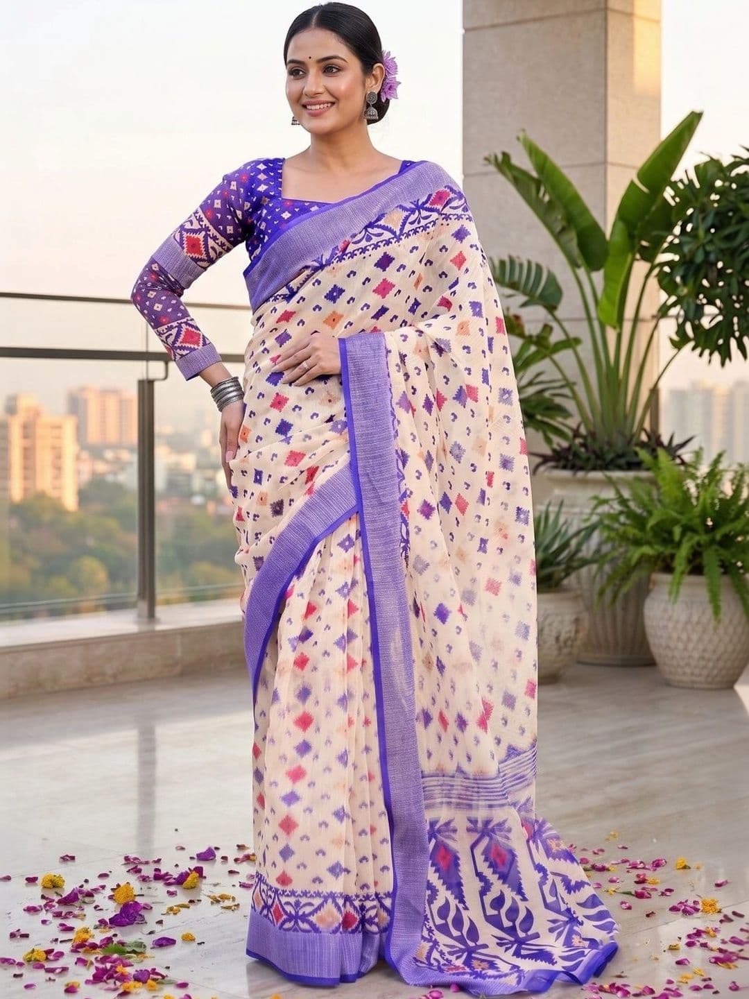 BORAD FASHION Woven Design Designer Chanderi Saree thumbnail 4