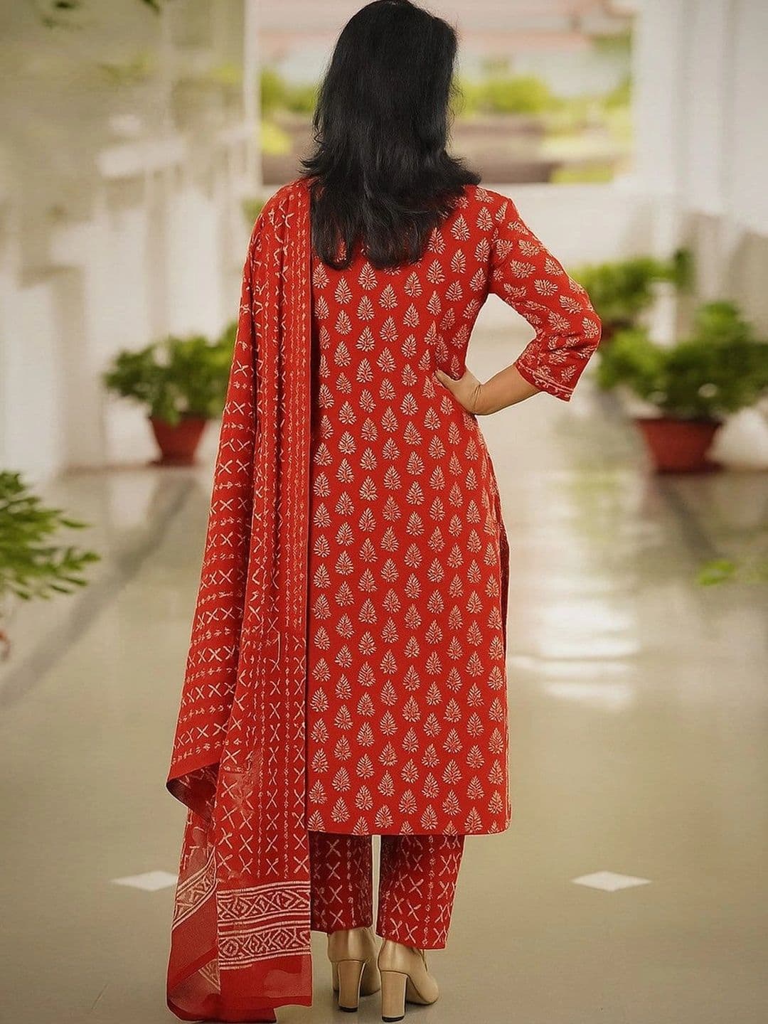 all about you Women Ethnic Motifs Printed Regular Kurta with Trousers & With Dupatta thumbnail 2