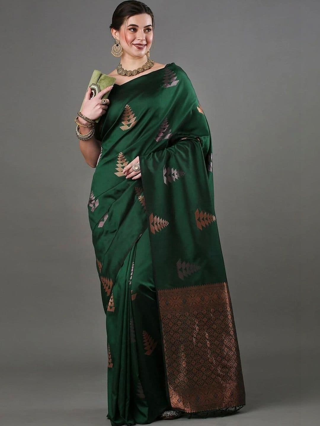 HERE&NOW Woven Design Zari Silk Blend Banarasi Saree - view 1