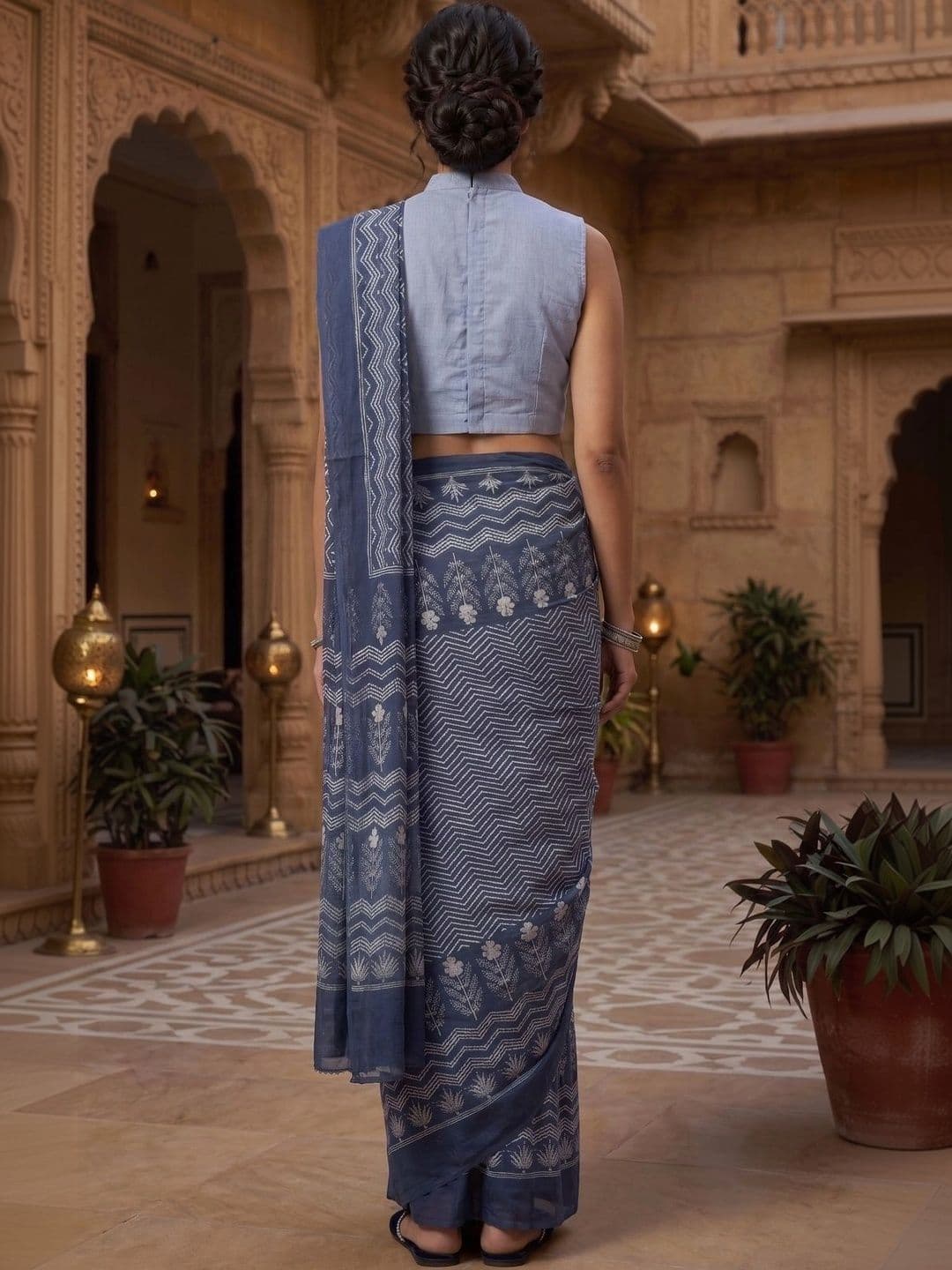 BORAD FASHION Floral Designer Chanderi Saree thumbnail 3