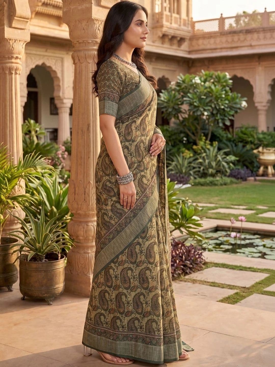 BORAD FASHION Paisley Designer Chanderi Saree thumbnail 4
