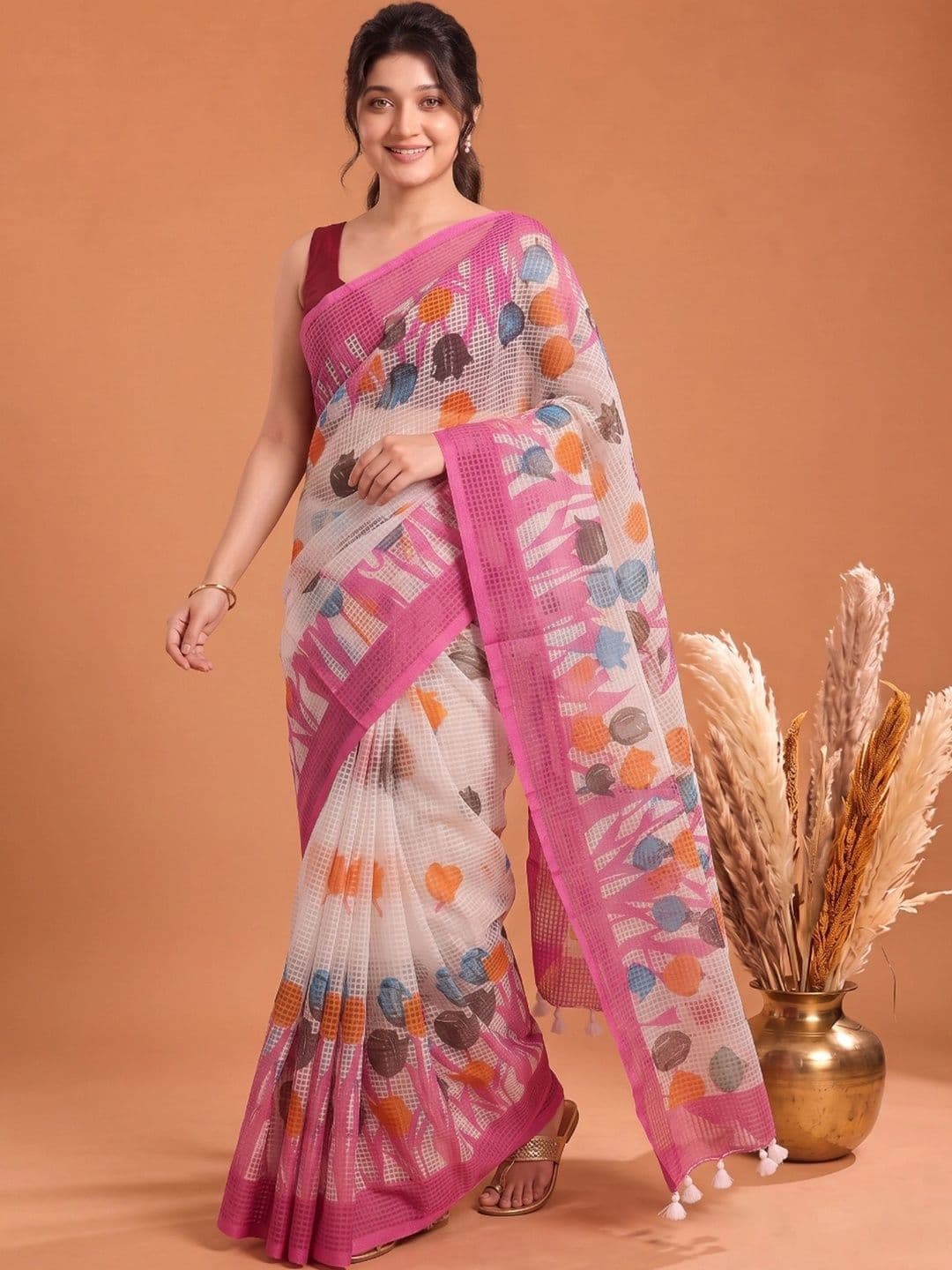 Aparna Floral Pure Cotton Saree thumbnail 4