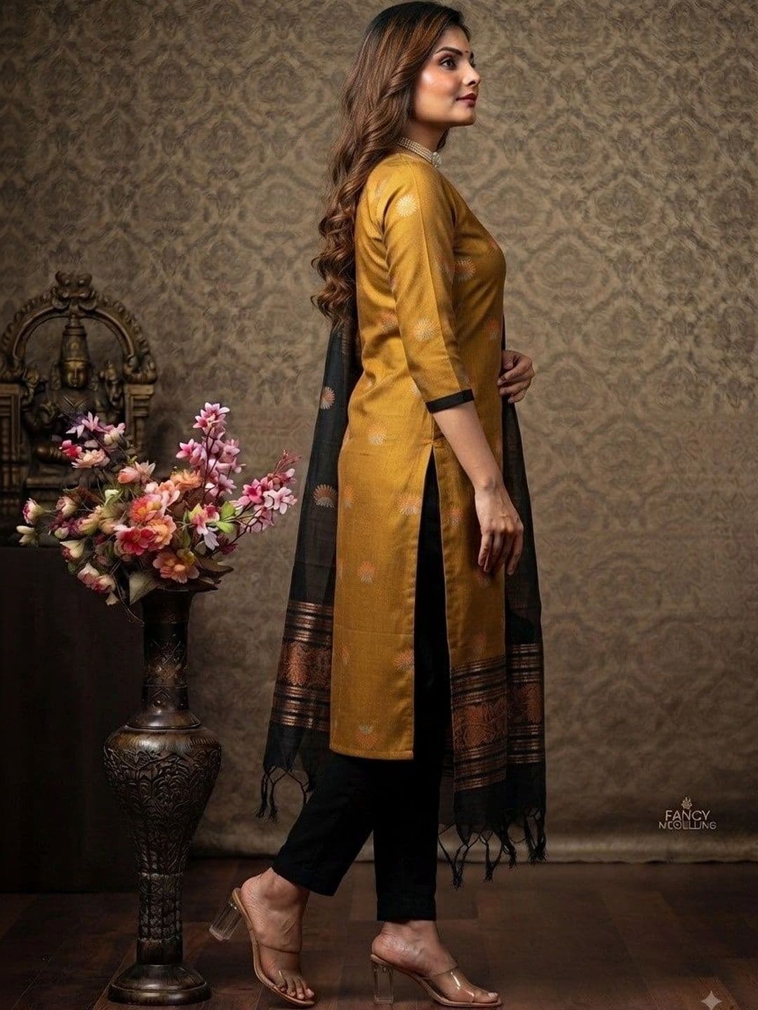 ZARVELA Women Ethnic Motifs Regular Kurta with Trousers & With Dupatta thumbnail 5