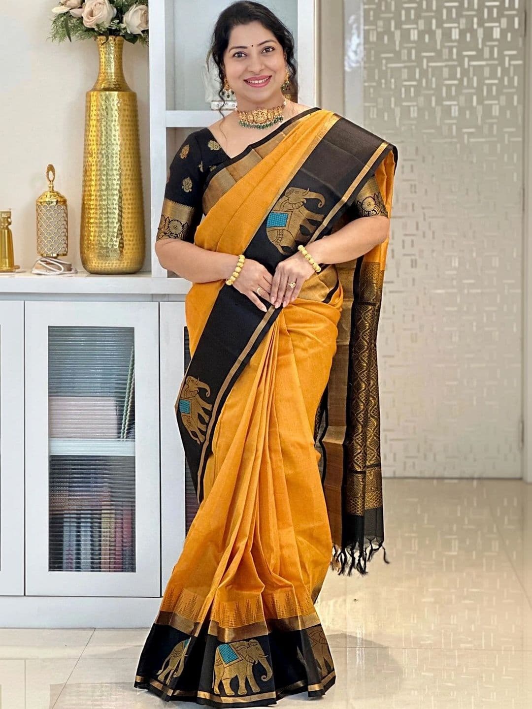 Mitera Woven Design Zari Silk Blend Banarasi Saree - view 1