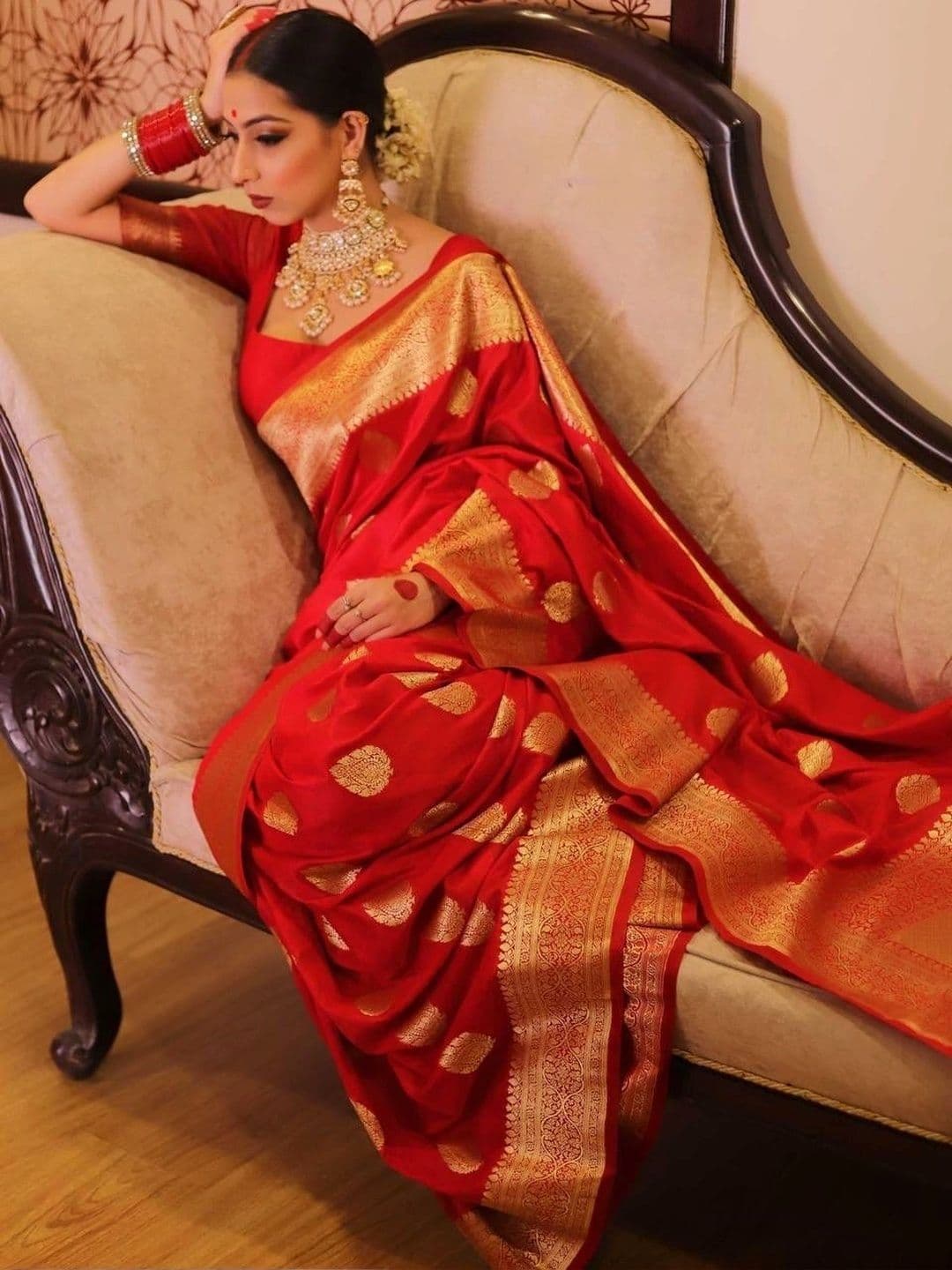 revika Woven Design Zari Art Silk Designer Kanjeevaram Saree thumbnail 6