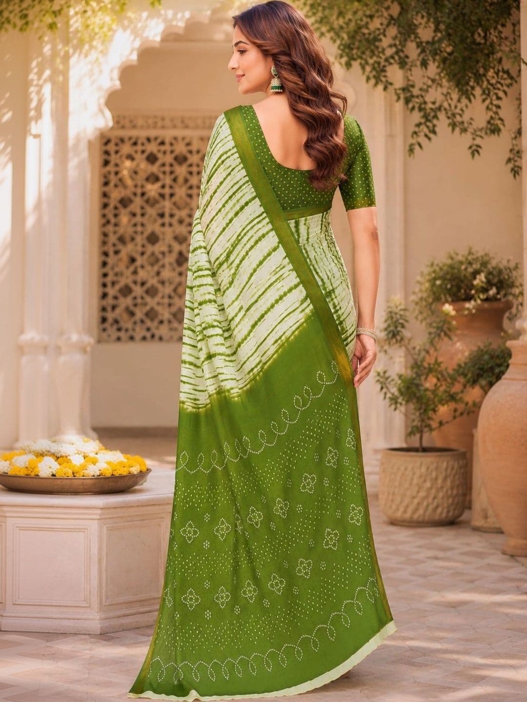 BORAD FASHION  women Striped Designer Chanderi Saree thumbnail 4
