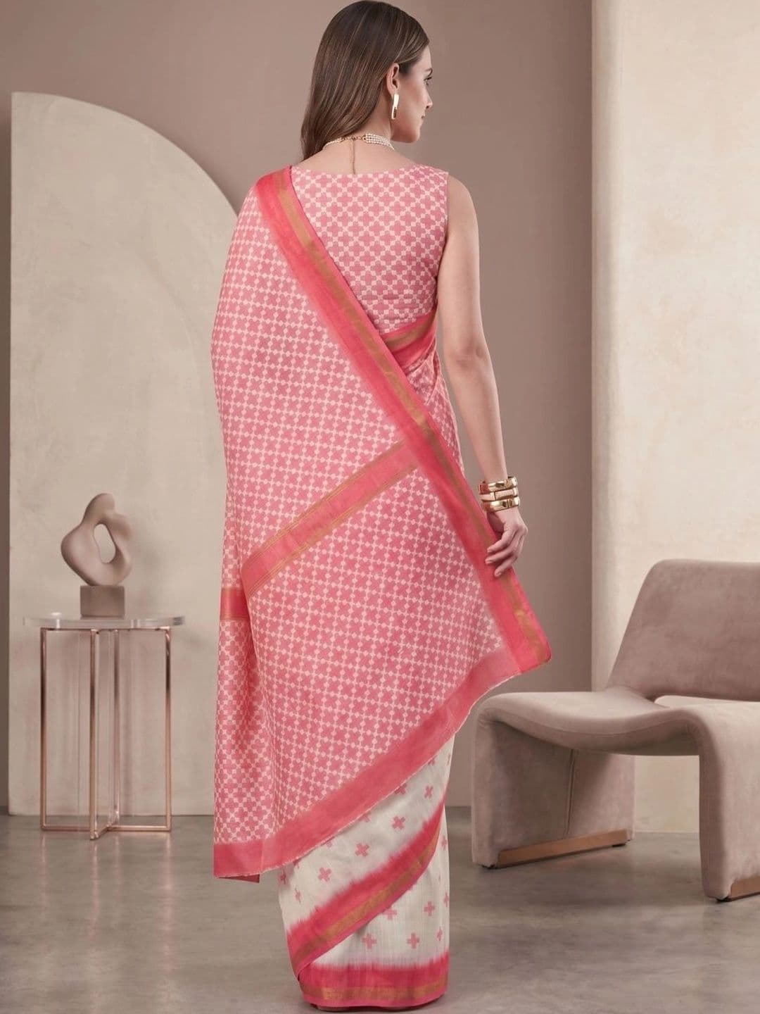 BORAD FASHION Women Designer Chanderi Saree thumbnail 4