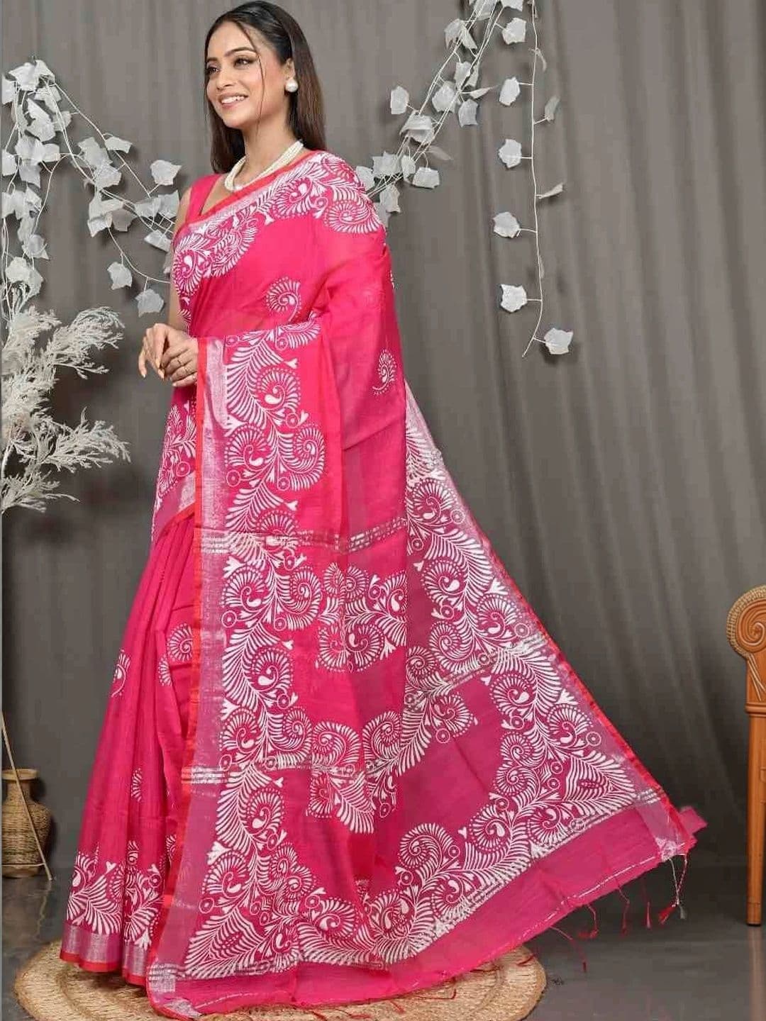 RoyBoni Women Pure Cotton Pure Cotton Taant Saree thumbnail 4