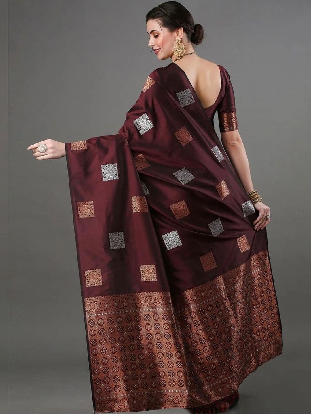 revika Woven Design Zari Art Silk Designer Kanjeevaram Saree thumbnail 3