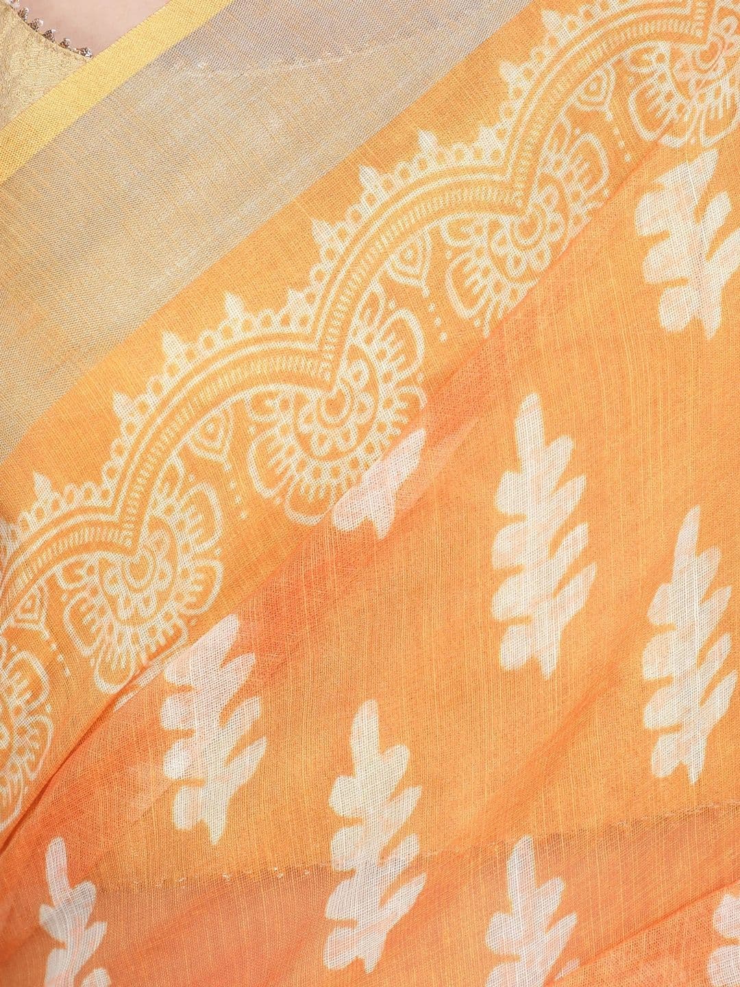 Tantvi By Prakuviri Linen Blend Saree thumbnail 5