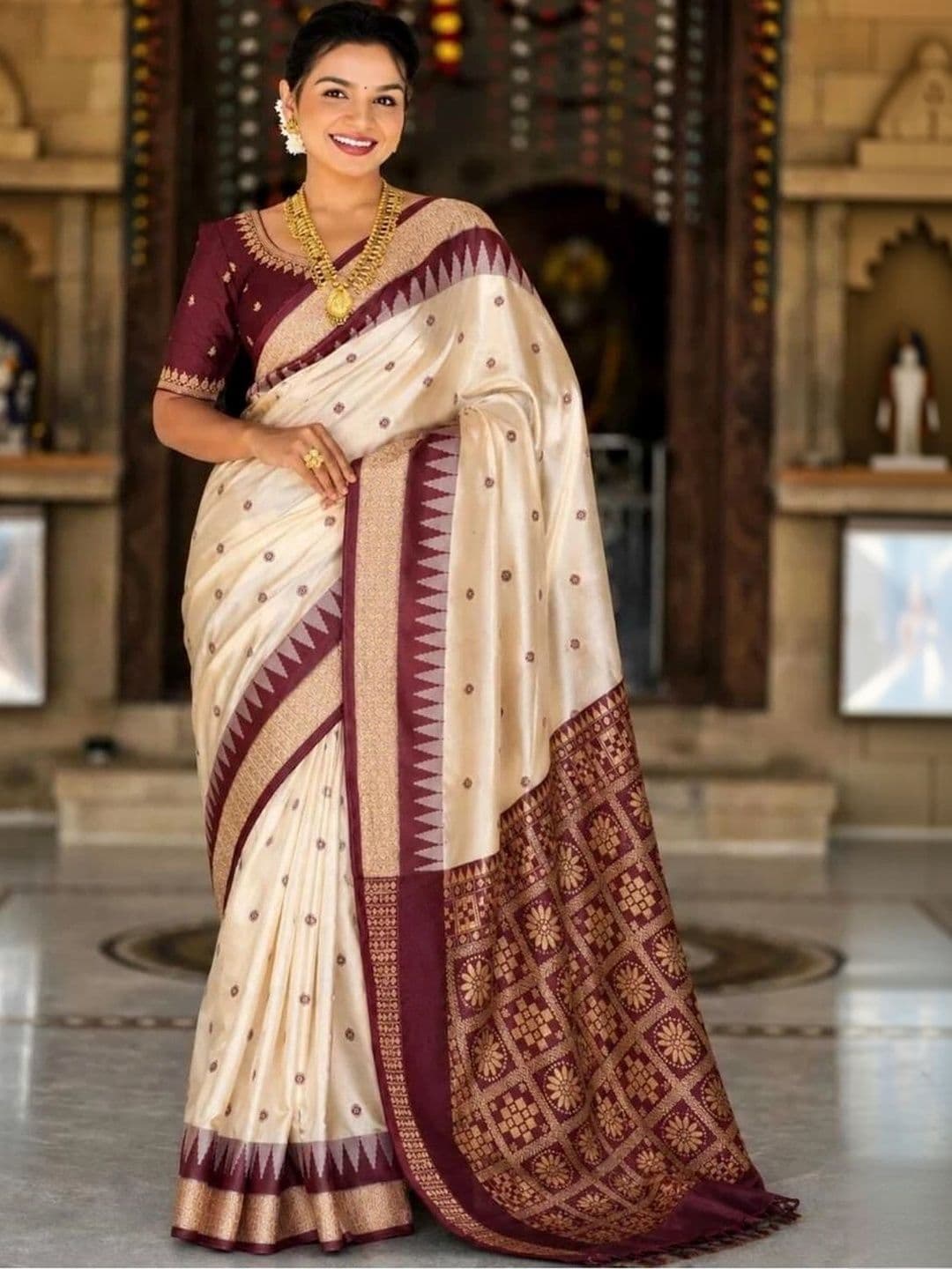 Silk Loomluxe  Women Woven Design Zari Art Silk Sambalpuri Saree thumbnail 3