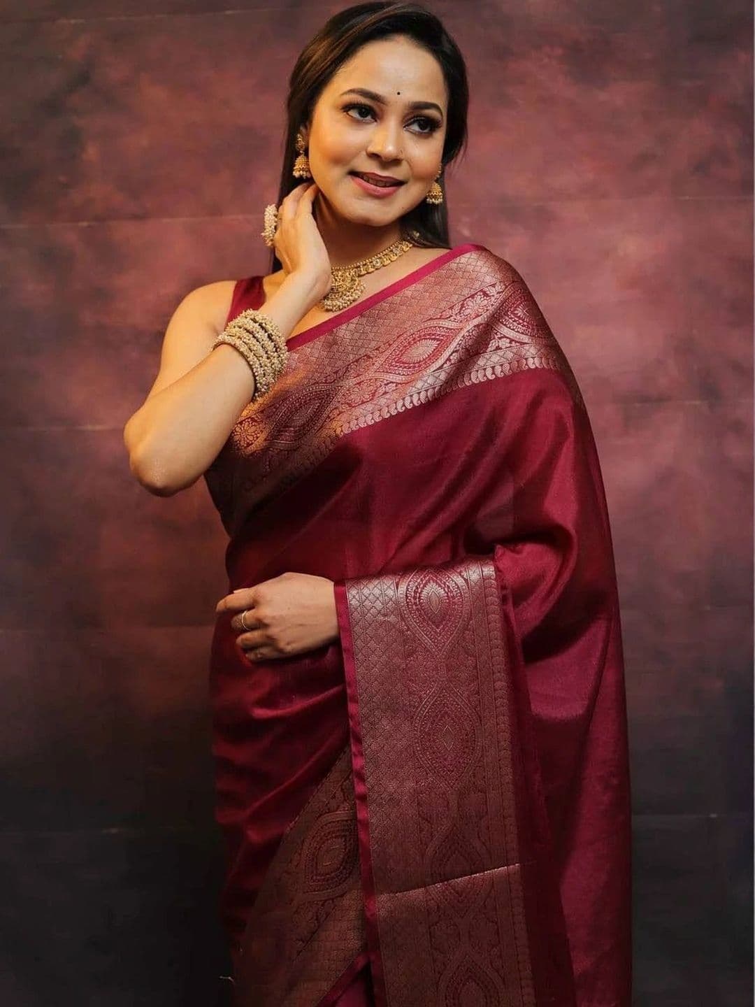 revika Woven Design Zari Art Silk Designer Kanjeevaram Saree thumbnail 5