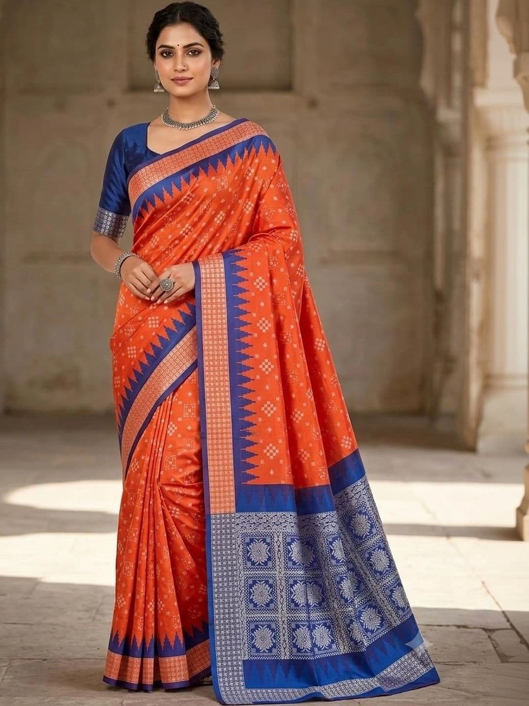 M H Saree Destination Women Zari Art Silk Sambalpuri Sarees thumbnail 2