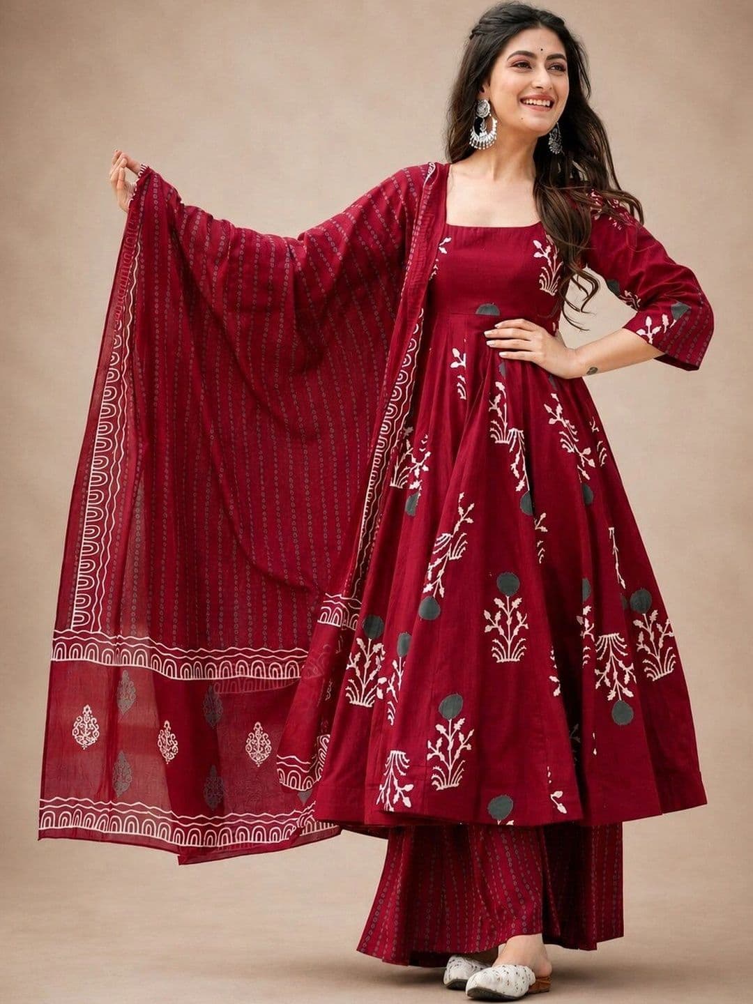 Chhipa Prints Women Ethnic Motifs Printed Regular Kurta with Palazzos & With Dupatta - view 1