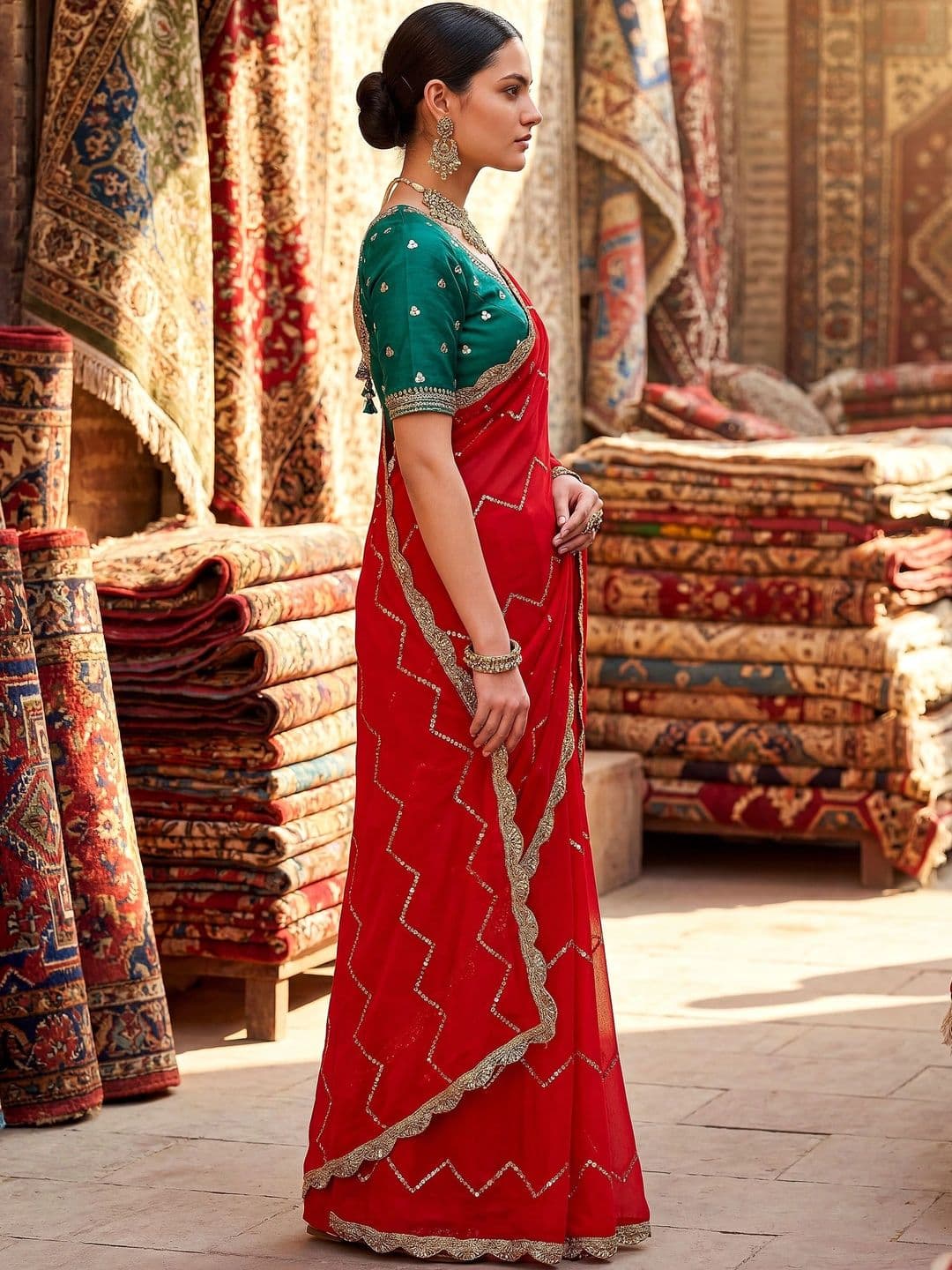 Sangria Embellished Embroidered Pure Georgette Designer Saree thumbnail 2