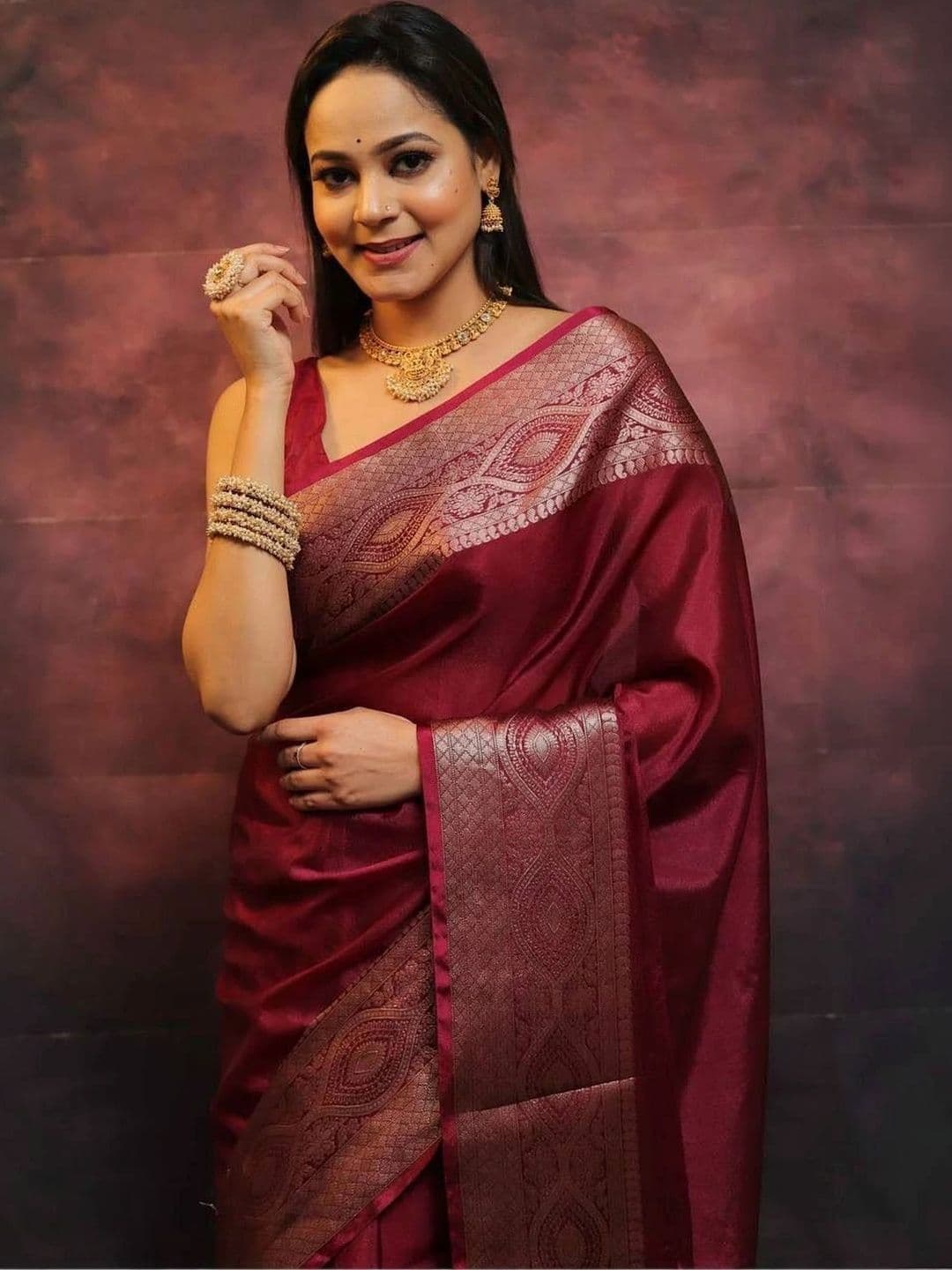 revika Woven Design Zari Art Silk Designer Kanjeevaram Saree thumbnail 3