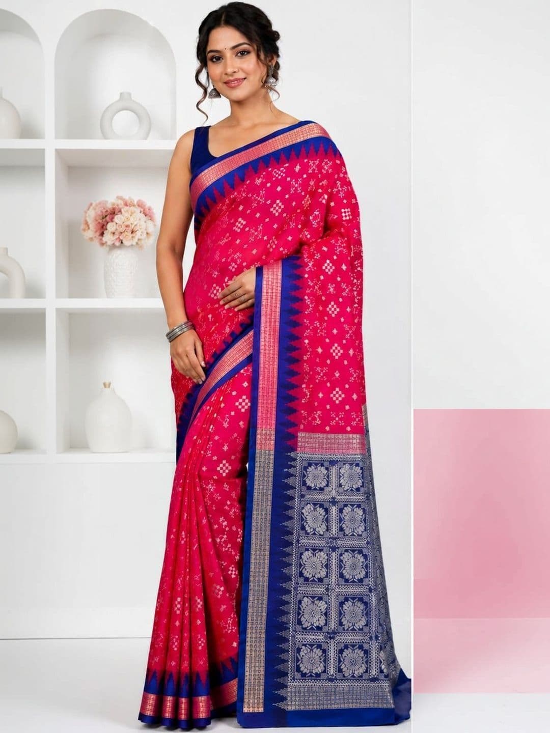 M H Saree Destination Zari Art Silk Sambalpuri Sarees thumbnail 3