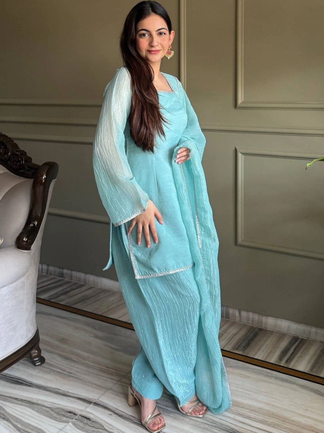 SAJAVAT ETHENIC WEAR Women Regular Kurta with Patiala & With Dupatta thumbnail 5