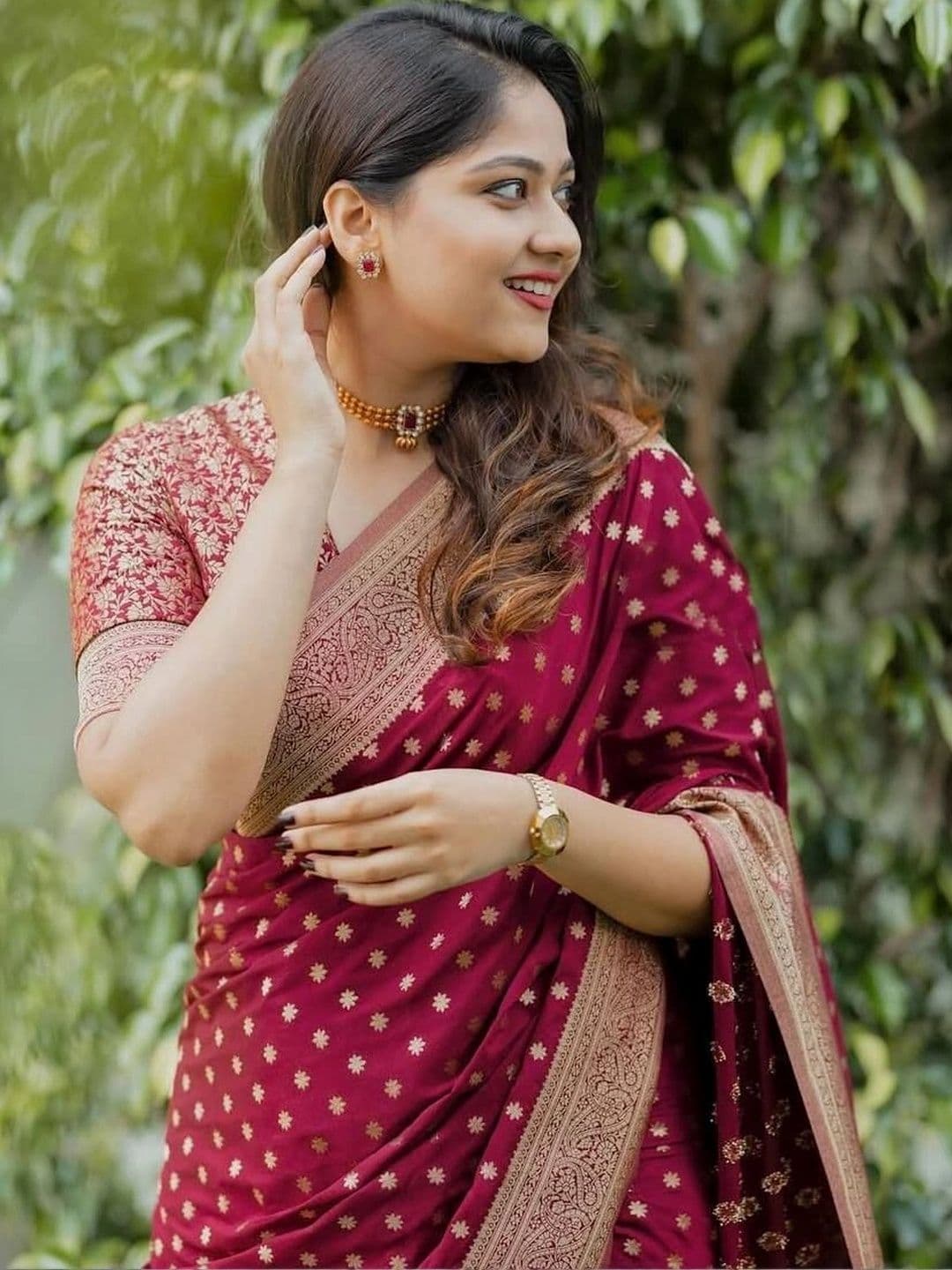 revika Woven Design Zari Art Silk Designer Kanjeevaram Saree thumbnail 6