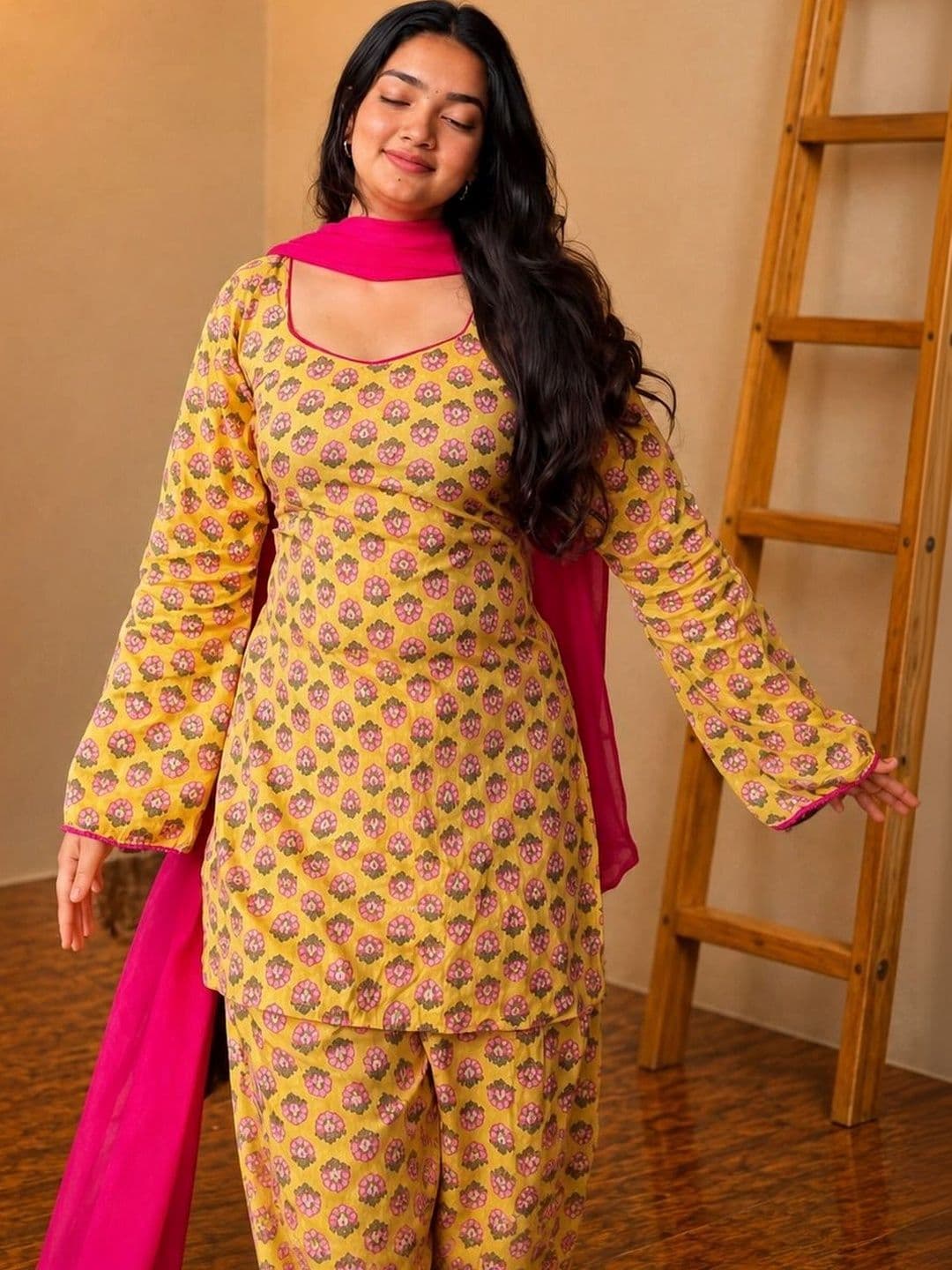 shreeram Women Floral Printed Regular Pure Cotton Kurta with Patiala & With Dupatta thumbnail 6