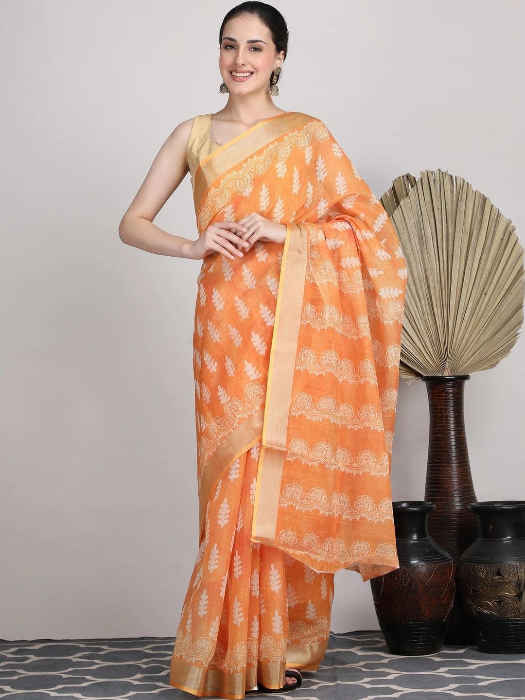 Tantvi By Prakuviri Linen Blend Saree - view 1