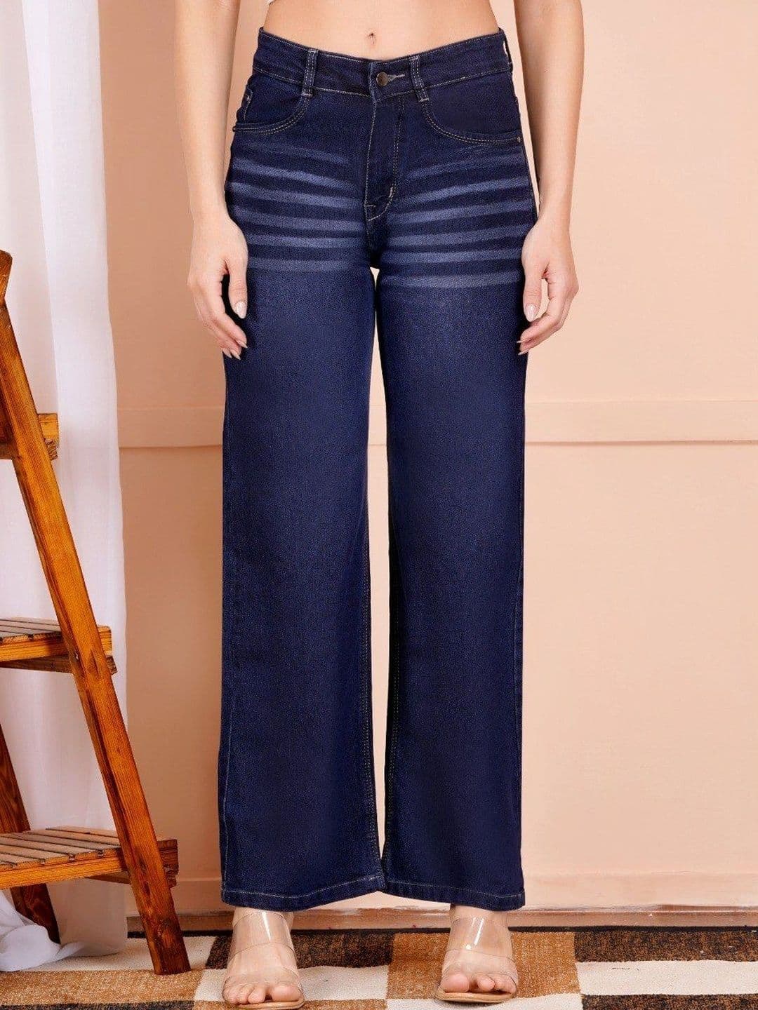 P.X.5 Women Classic Wide Leg High-Rise Light Fade Stretchable Jeans thumbnail 2
