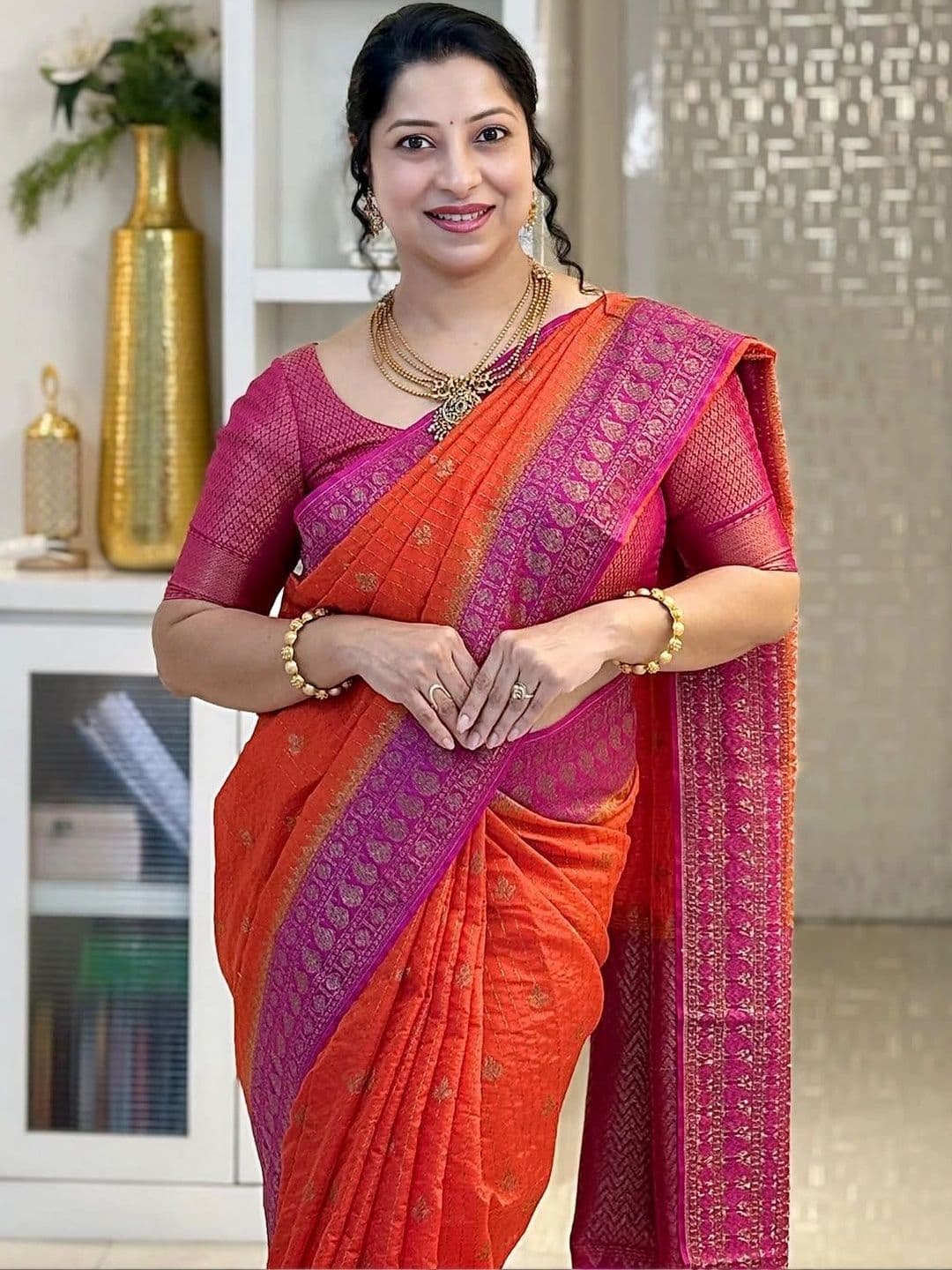 HERE&NOW Woven Design Zari Silk Blend Banarasi Saree - view 1