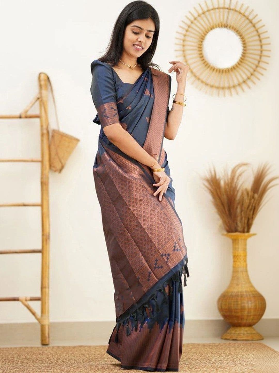 revika Woven Design Zari Art Silk Designer Kanjeevaram Saree - view 1