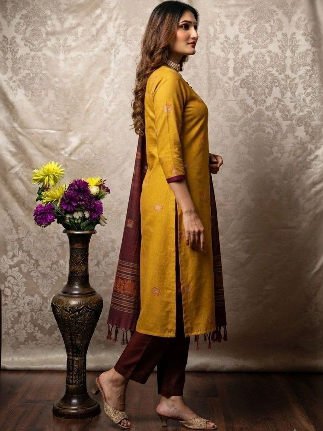ZARVELA Women Ethnic Motifs Printed Regular Kurta with Trousers & With Dupatta thumbnail 4