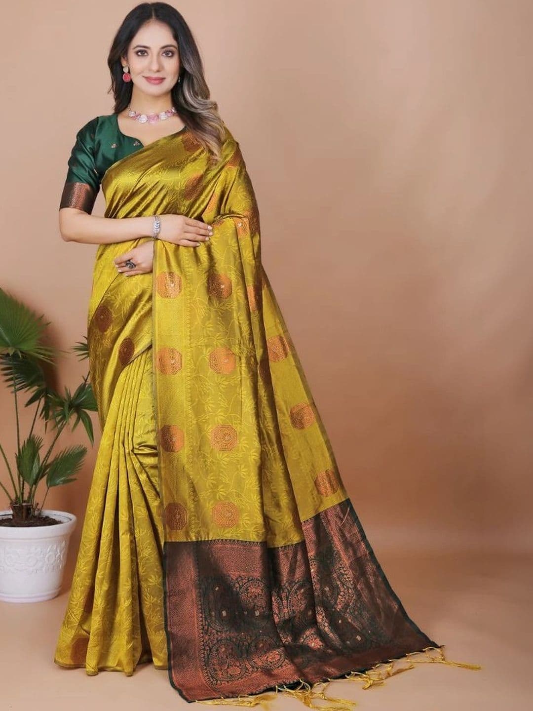 revika Paisley Zari Art Silk Designer Kanjeevaram Saree - view 1