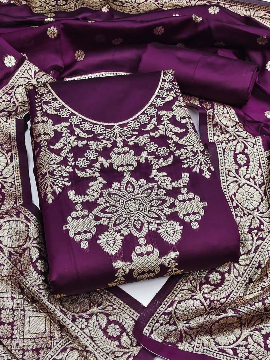 Dhaaga Ghar Art Silk Unstitched Dress Material - view 1