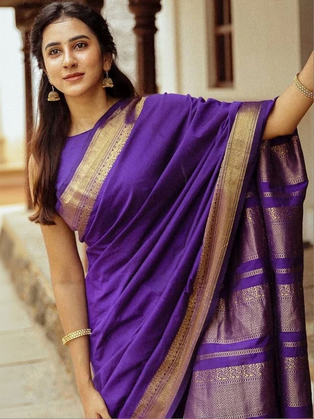 revika Woven Design Zari Art Silk Designer Kanjeevaram Saree - view 1