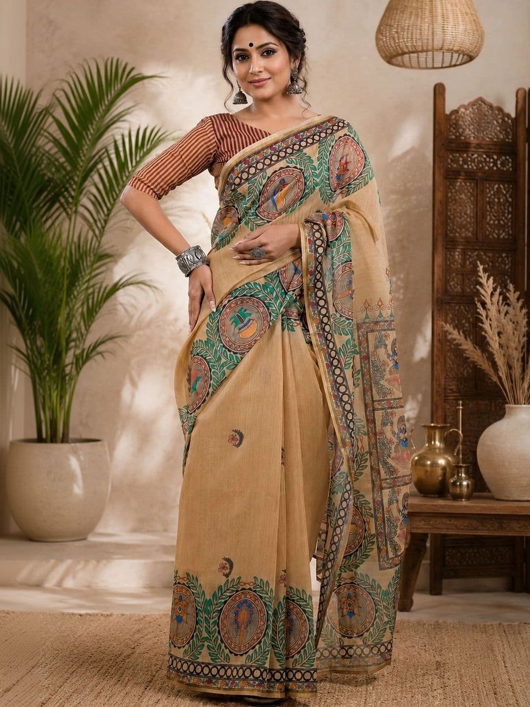 BORAD FASHION Kalamkari Designer Chanderi Saree - view 1