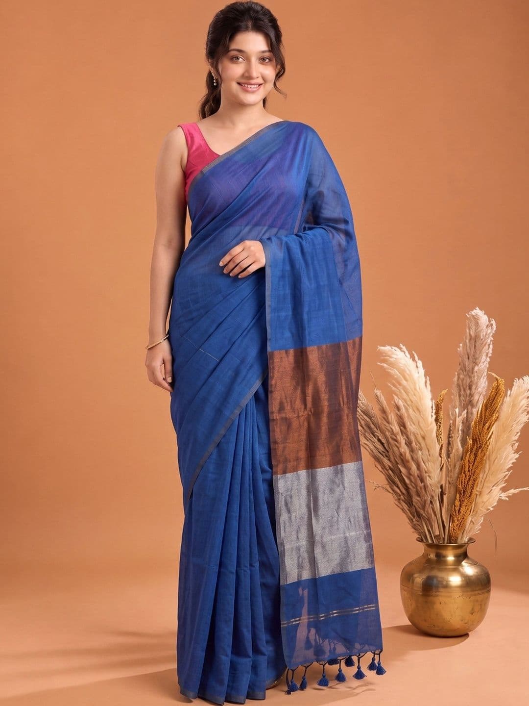 Aparna Striped Zari Pure Cotton Saree - view 1
